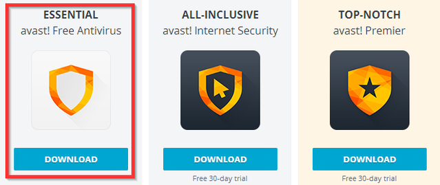 Avast - Варианты загрузки - Бесплатно