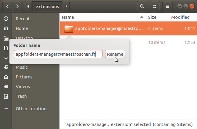 Переименуйте папку расширения в uuid в файле metadata.json