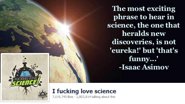 Я, блядь, люблю науку на странице Facebook