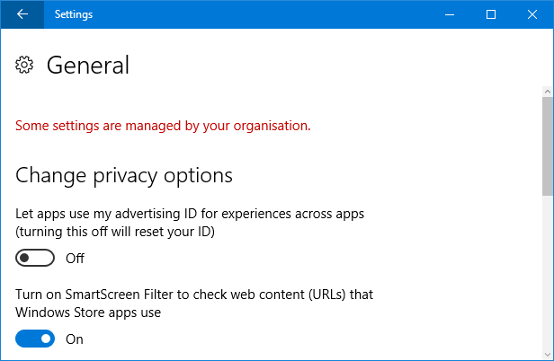 Настройки конфиденциальности Windows 10