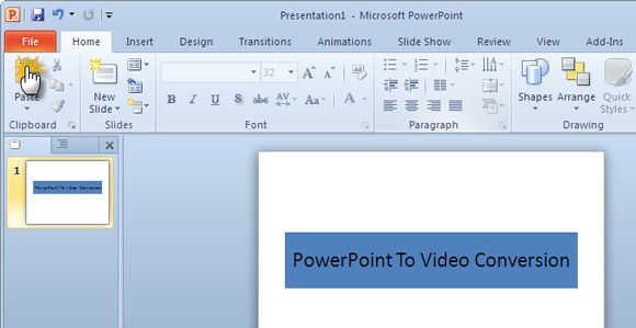 конвертировать PowerPoint в видео