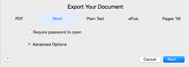 Как просмотреть или отредактировать документ страницы с Mac на Windows Pages Export Word