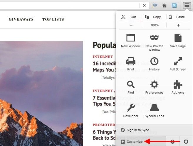 Firefox Icon Управляемое Меню