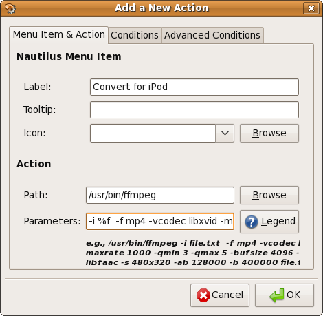 Как добавить пользовательскую функциональность в Nautilus [Linux] optionsnact