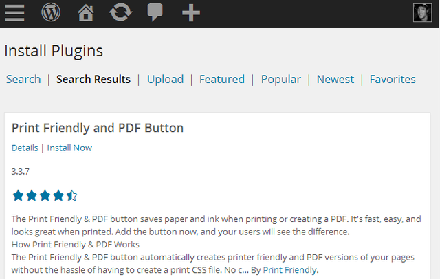 Печатать дружественный плагин WordPress - результаты поиска