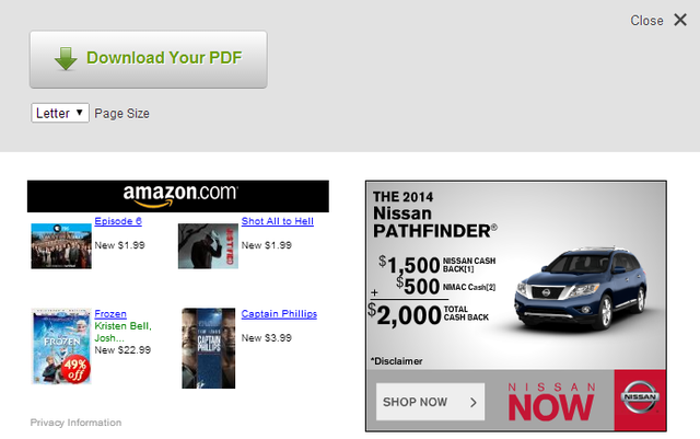 Печатать дружественный плагин WordPress - Реклама