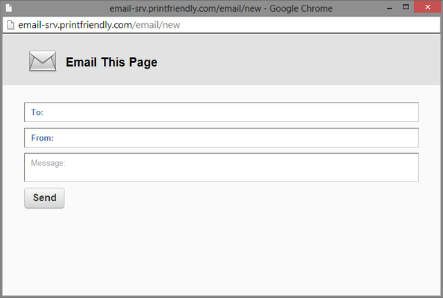 Плагин WordPress для печати - Предварительный просмотр - Страница электронной почты