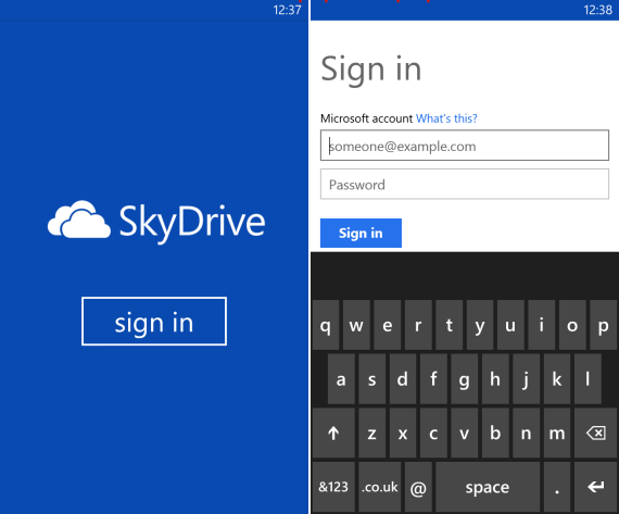 Skydrive Windows Phone