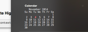 Йосемити-виджет-месяц-календарь