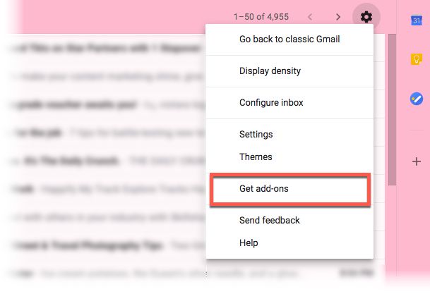 Установить дополнения в Gmail