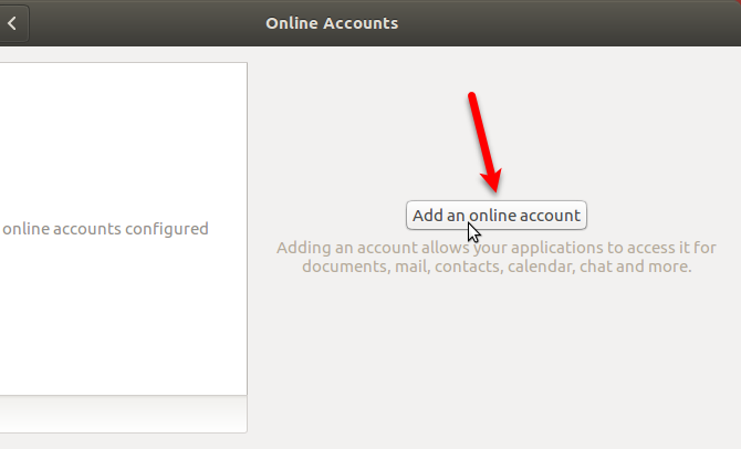 Добавить кнопку онлайн-аккаунта в Ubuntu