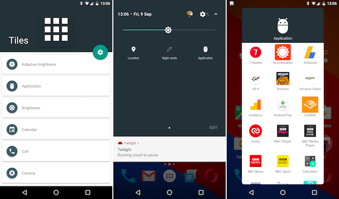Приложение для Android Nougat Tiles