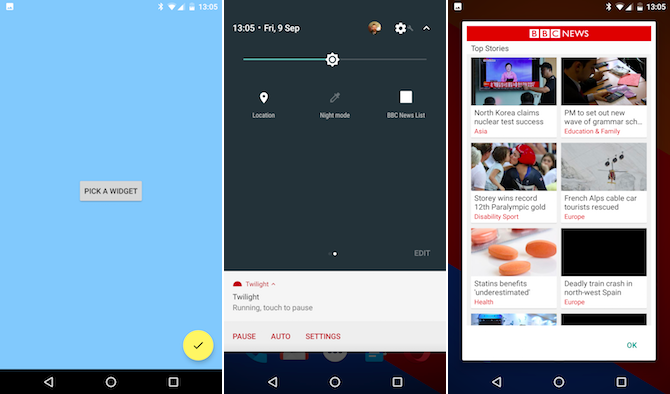 Приложение для Android Nougat Quidgets