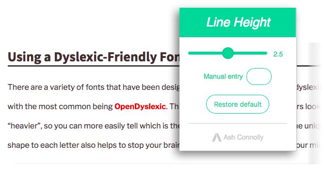 Отрегулируйте высоту строки веб-страницы