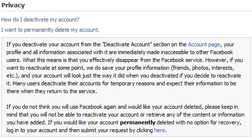 Узнайте, как удалить свою учетную запись Facebook.