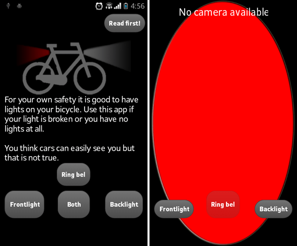 Android-циклотуризм bikelight