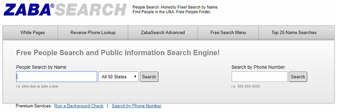 домашний экран zabasearch