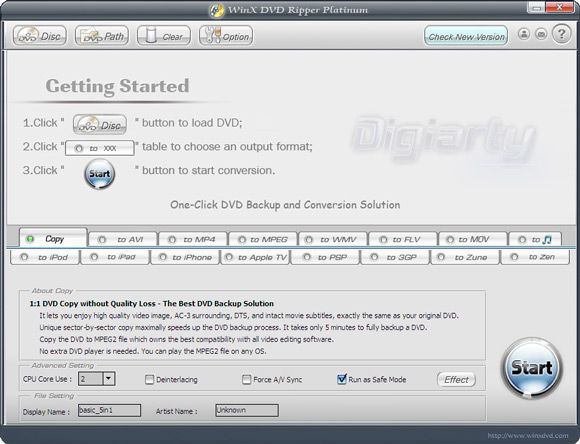 WinX DVD Ripper Platinum - резервное копирование DVD в 5 минут [Дешевая распродажа] WinX DVD Ripper01