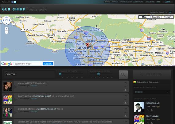 Гибридные приложения Twitter и Google Maps