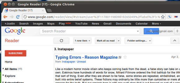беспорядок в Google Reader