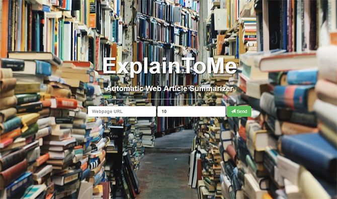 Скриншот ExplainToMe Automatic Web Article Summarizer