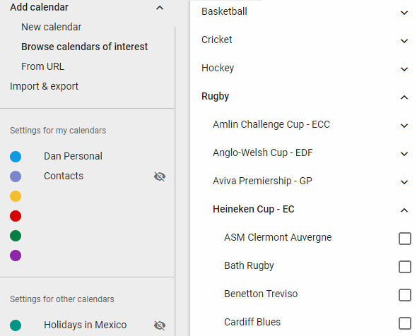 Как скачать Спортивные приспособления для Google Calendar Спортивные команды Google Calendar