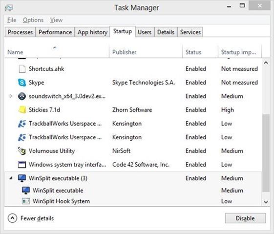 диспетчер задач Windows 8