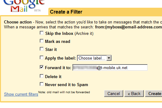 Gmail SMS-оповещение