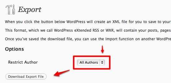 как переместить WordPress блог