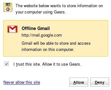 офлайн предупреждение gmail