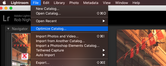 Lightroom оптимизировать каталог