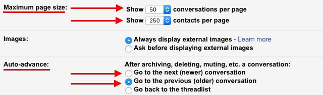 Генеральный Gmail-настройки-вкладка
