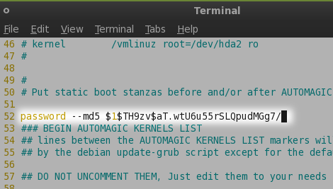 защитить паролем grub ubuntu