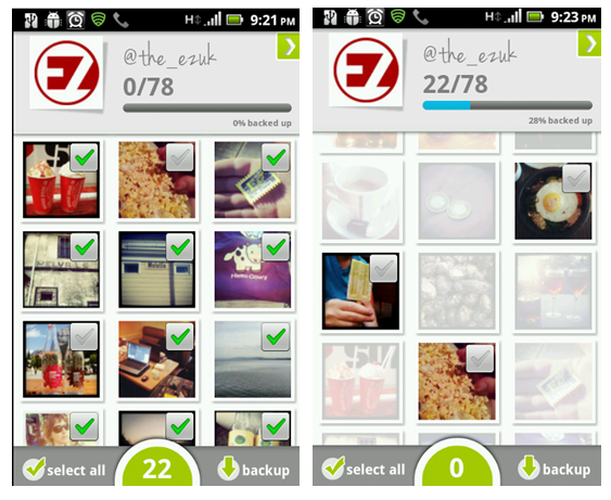 резервное копирование моих фотографий Instagram