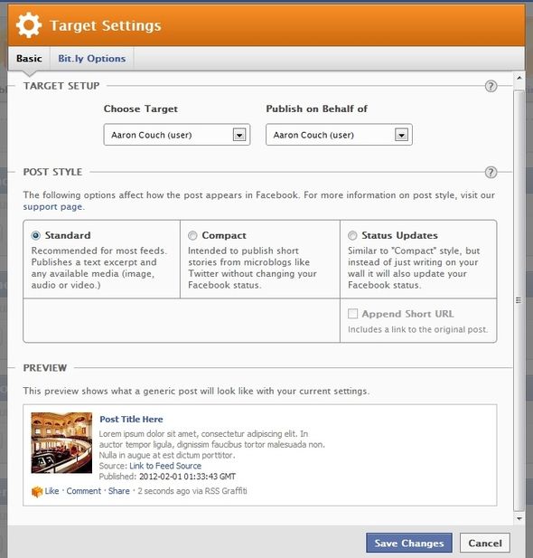Распространение содержимого блога: лучшие сервисы автоматической публикации RSS Graffiti Target Settings
