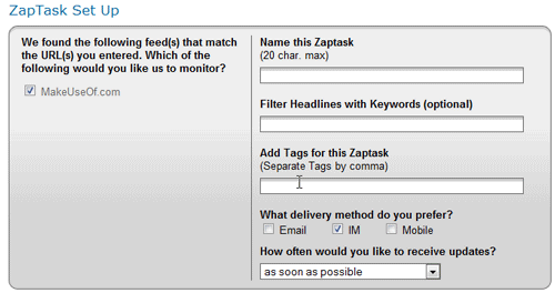 ZapTXT - Фильтруйте RSS-каналы и получайте их на Ваш почтовый или IM-клиент