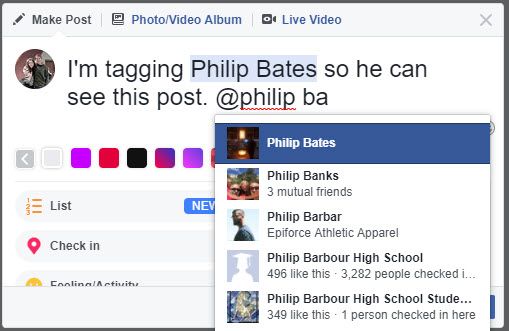 3 самых важных способа пометить кого-то на Facebook Обновление статуса тега Facebook