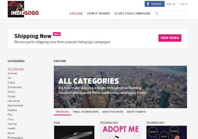 сайт indiegogo