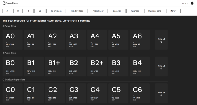 PaperSizes.io