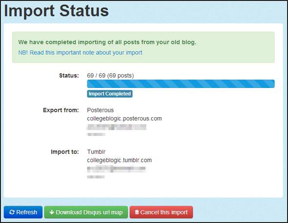 Ваше последнее руководство по экспорту вашего постерного блога до его закрытия навсегда Импорт2 Состояние импорта завершено