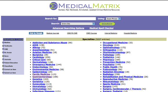 медицинская матрица - сайт медицинской информации