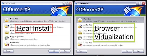 Spoon запускает приложения для рабочего стола Windows из вашего браузера cdburner2