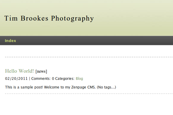 Поделитесь больше, чем просто фотографиями с Zenphoto и плагином Zenpage CMS helloworld