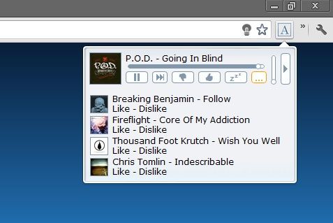 Слушайте Pandora In Peace - без рекламы, без вкладок [Chrome] 8 Anesidora теперь воспроизводит историю с помощью браузера