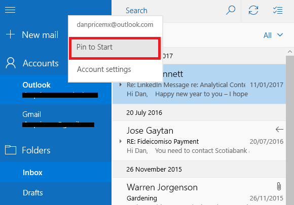 7 превосходных почтовых функций Windows 10, которые вы, вероятно, не использовали' /></p>
<p>Если вы хотите по-настоящему оптимизировать рабочий процесс, найдите свежеприкрепленное приложение на начальном экране и включите «живую плитку»</p><script data-noptimize=