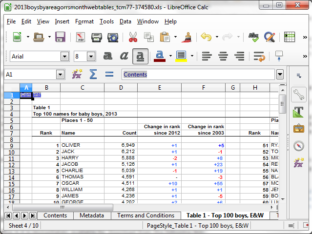 LibreOffice Calc