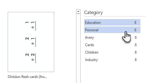 Microsoft Word - категория карточек