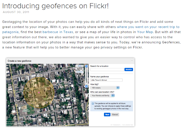 Ая-безопасность Geofencing-Flickr