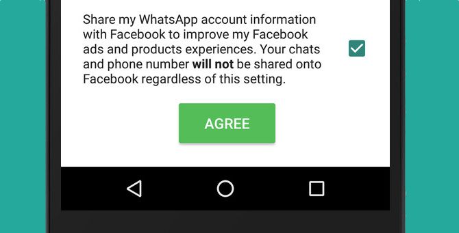 WhatsApp Новая функция - Facebook Поделиться информацией Конфиденциальность