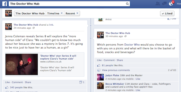 Почему людям нравятся страницы на Facebook? Сделайте свой симпатичный слишком [еженедельные советы Facebook] Лайки на Facebook Dr Who